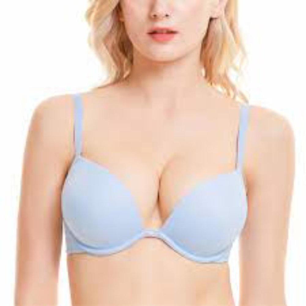 WingsLove New Padded Push Up Underwire T-Shirt Deep V Bra NWT! Size 34DDD/F